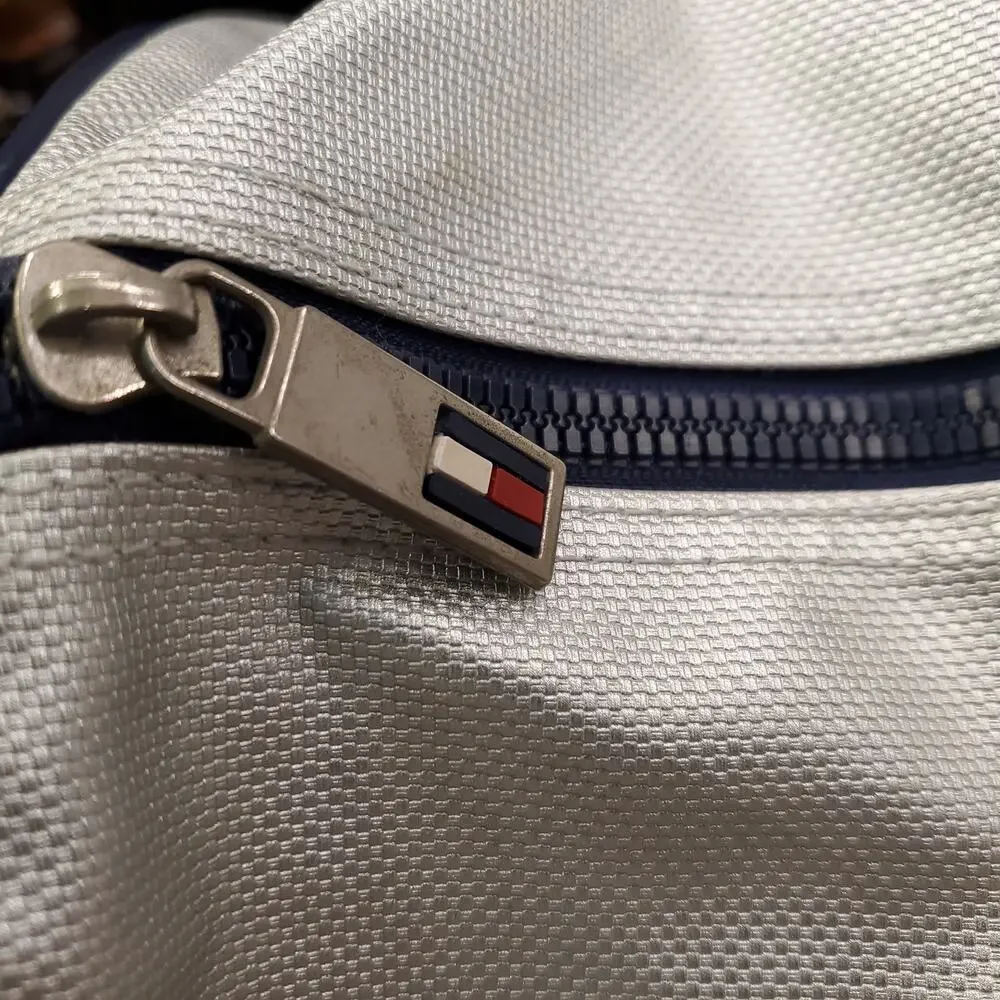 Tommy Hilfiger Color Block Spell Out Logo Flag Duffle Gym Bag Large Vintage 90s